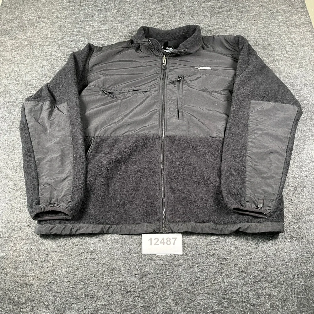 The North Face Polartec Denali Fleece Jacket Mens 2XL Black Full Zip Winter Wear